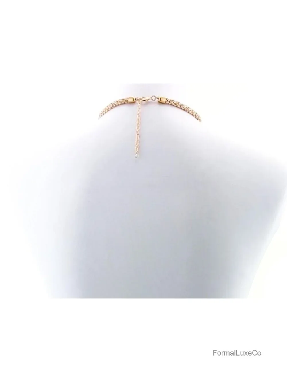 Crystal Pave Collar Necklace, Gold Tone